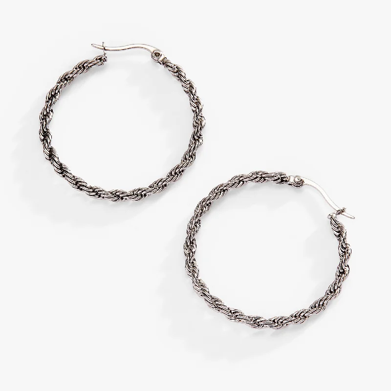 Small Drop Earrings for Delicate -Frozen French Rope Hoop Earrings