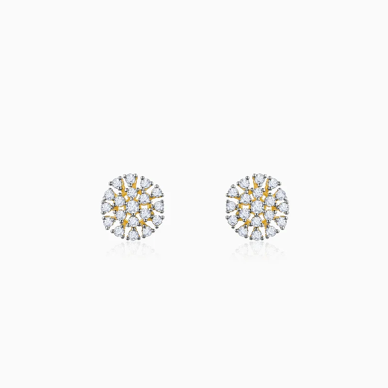 Lead Free Drop Earrings for Health -Gold Floral Flicker Diamond Earrings