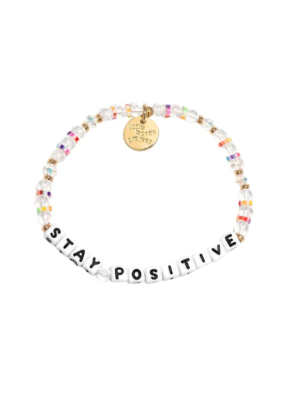 Bracelets with tiger eye for warm bands -LITTLE WORDS BRACELET - STAY POSITIVE