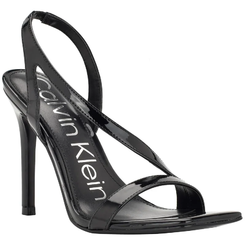 Trendy sandals for women with braided straps and comfortable footbed for casual style-Calvin Klein Womens Tallon Patent Open Toe Heels