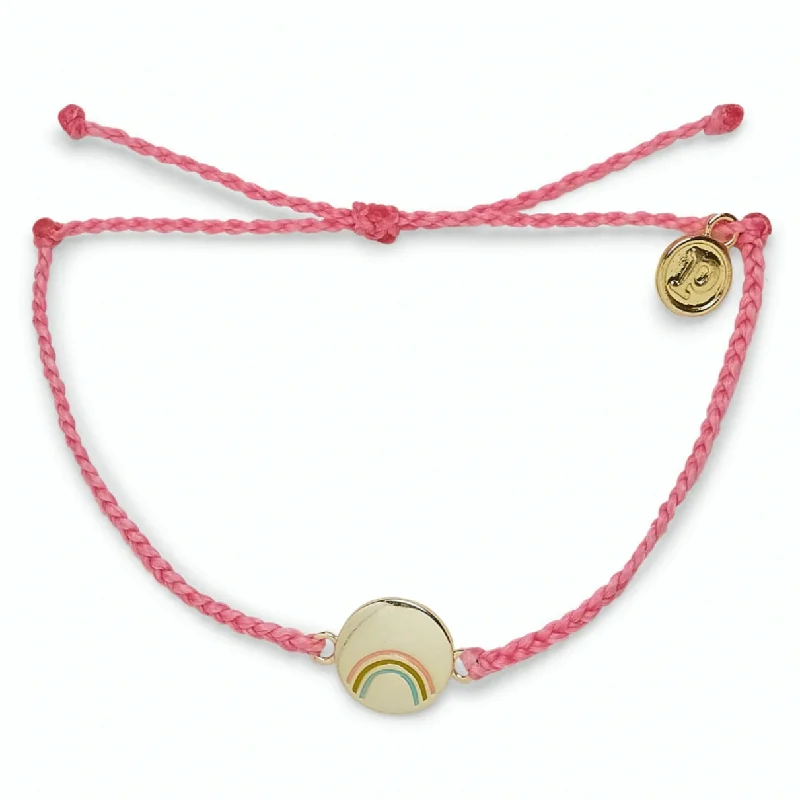 Bracelets with pave ruby for dazzling sparkle -PuraVida, Gold Rainbow Bracelet, Pink