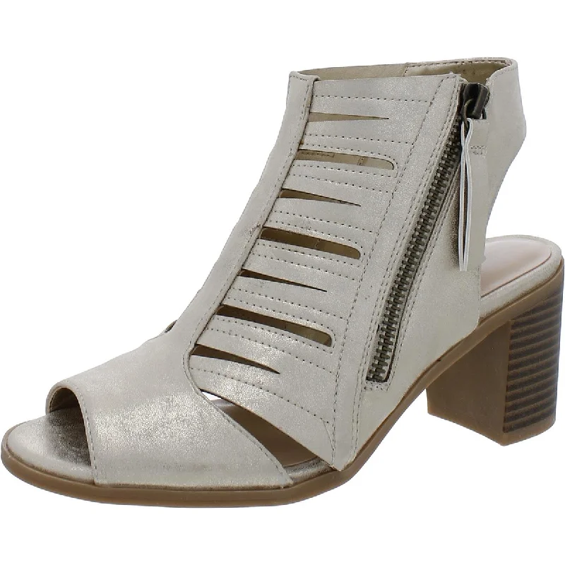 Stylish sandals for men with leather straps and durable rubber soles-Easy Street Womens Karlie Metallic Cut-Out Heels