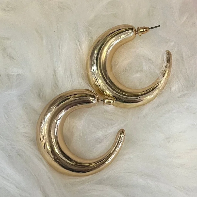 Drop Earrings for Travel Look -Simple Chic Chunky Hoop Earrings