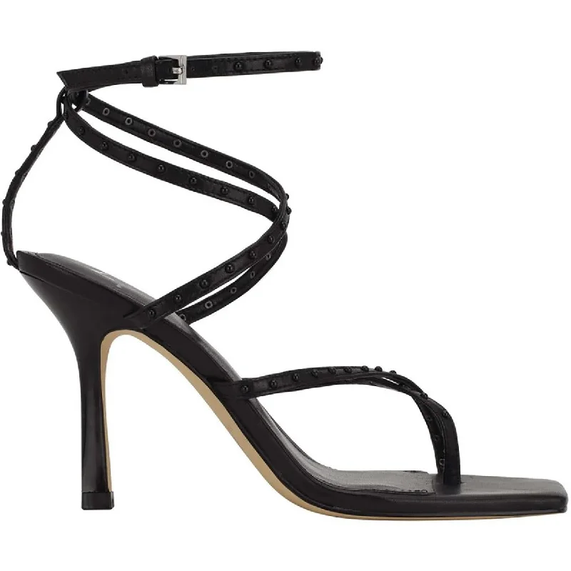 High-heeled sandals for women with wedge design and stylish straps-Marc Fisher LTD Womens Dallin Leather Strappy Heels