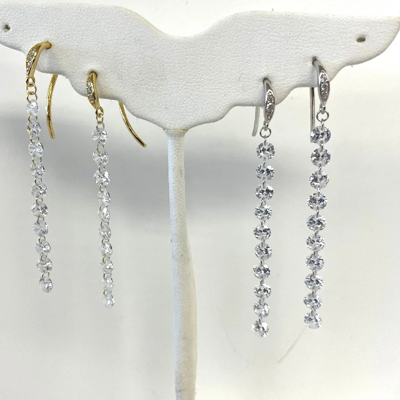 Drop Earrings with Knot Designs -Fishwire CZ Drop Earrings