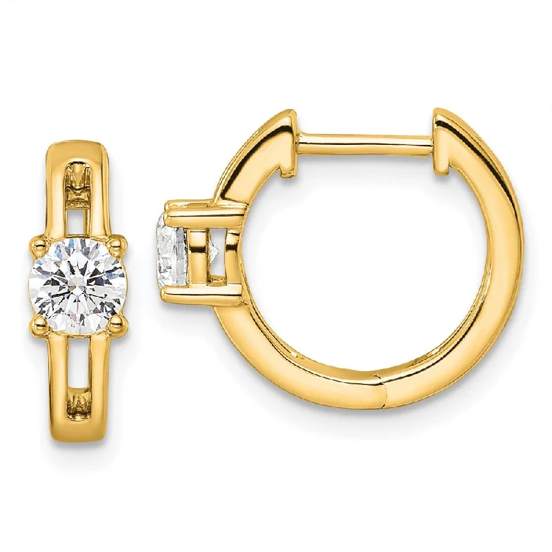 Gold Drop Earrings for Women -14k Gold 5/8 ct Lab Grown Diamond Hinged Hoop Earrings VS Clarity, D-E Color