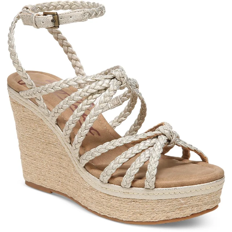 Casual sandals for women with lightweight construction and adjustable ankle straps-Zodiac Womens SHANA-ESPAD Braided Platform Wedge Heels