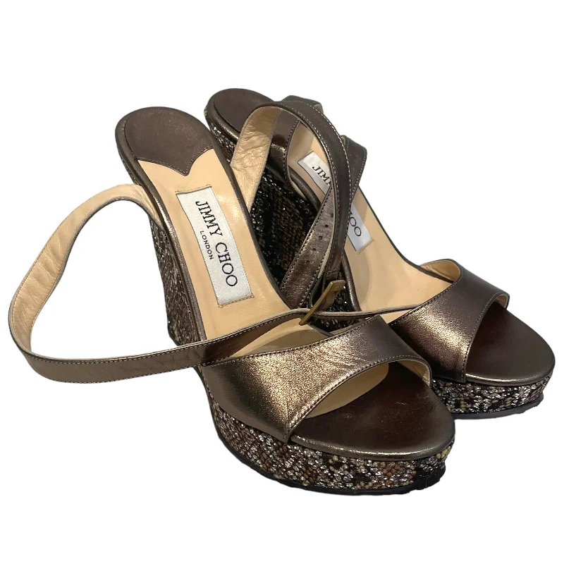 Comfortable sandals for women with adjustable Velcro straps for a perfect fit-JIMMY CHOO/Heels/EU 38/Animal Pattern/Leather/MLT/Snake Skin print