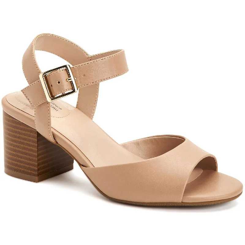 Elegant sandals for women with decorative buckle and strappy design for chic look-Giani Bernini Womens Townsonn Memory Foam Ankle Strap Block Heels