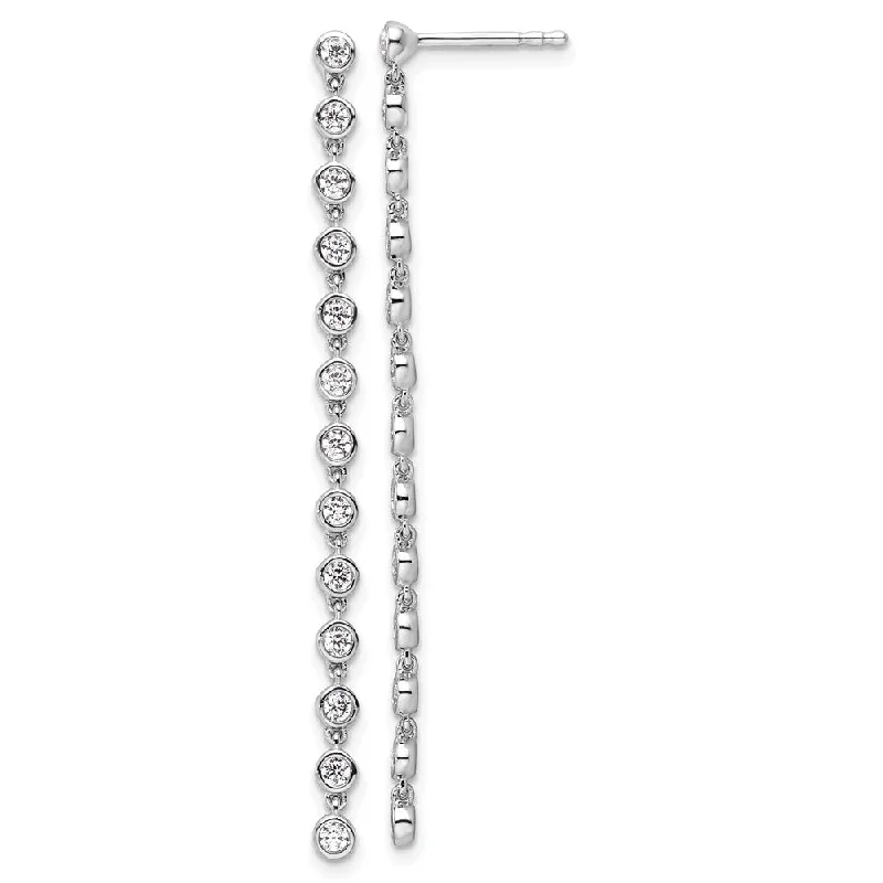 Drop Earrings for Everyday Glamour -14k Gold 5/8 ct Lab Grown Diamond Graduated Dangle Earrings VS Clarity, D-E Color