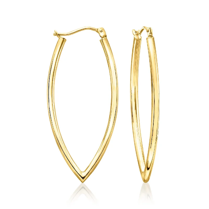 Drop Earrings for Formal Attire -Canaria Italian 10kt Yellow Gold Oval Hoop Earrings