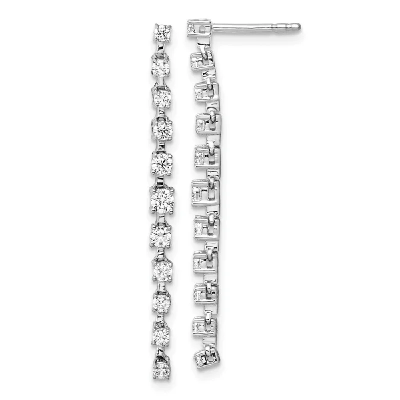 Drop Earrings for Formal Attire -14K White Gold 0.72 ct Lab Grown Diamond Dangle Earrings VS Clarity, G-H Color