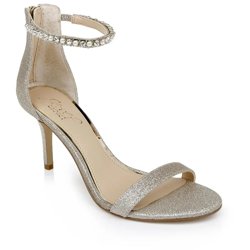 Casual sandals for women with wide straps and flat sole for relaxed fit-Jewel Badgley Mischka Womens Landen Ankle Heels