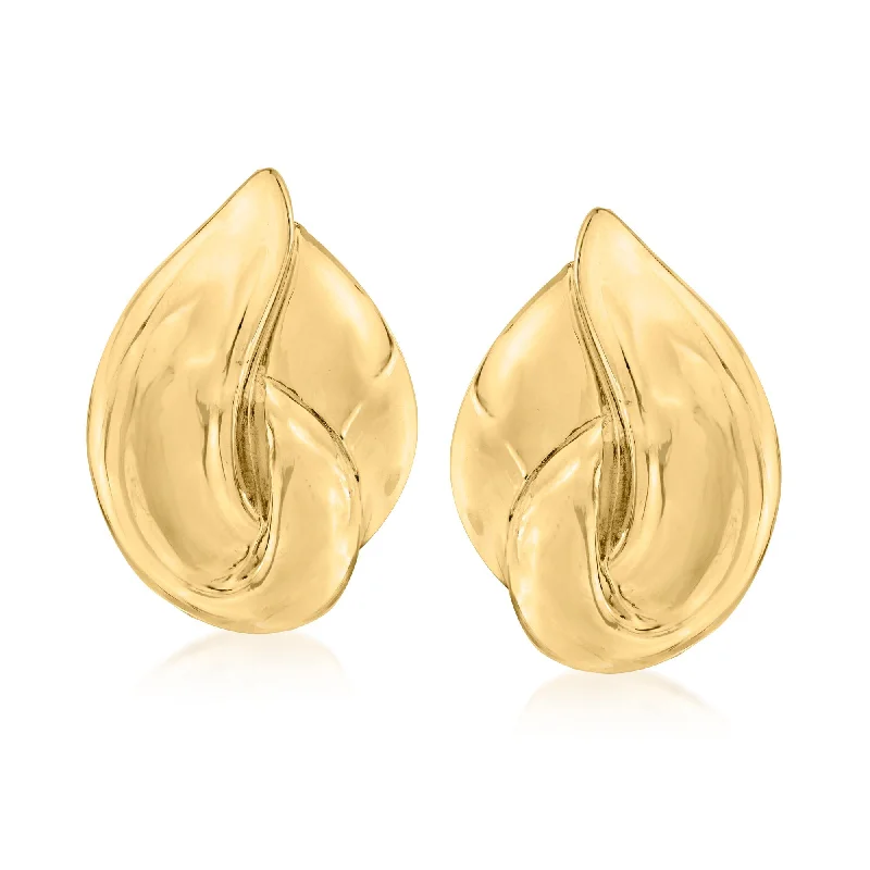 Drop Earrings for Office Wear -Ross-Simons Italian 18kt Gold Over Sterling Teardrop Clip-On Earrings