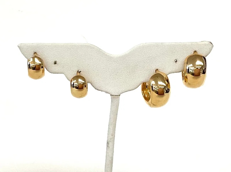 Drop Earrings with Polished Shine -Chunky Gold Filled Hoop Huggies