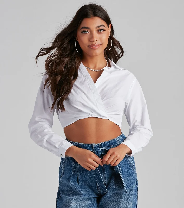 Seamless crop top for women with smooth material and perfect fit-Casual Preppy Vibes Crop Top