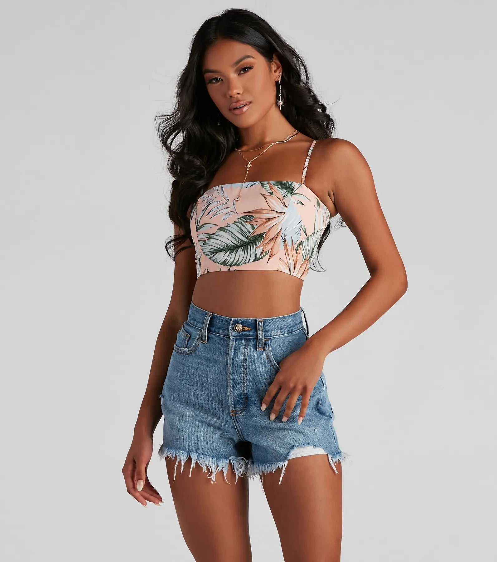 Boxy crop top for women with square cut and casual vibe-Dreamy Island Vibes Crop Top