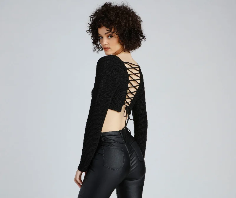 Long-sleeve mesh crop top for women with breathable material and edgy appeal-Major Edge Lattice Crop Top